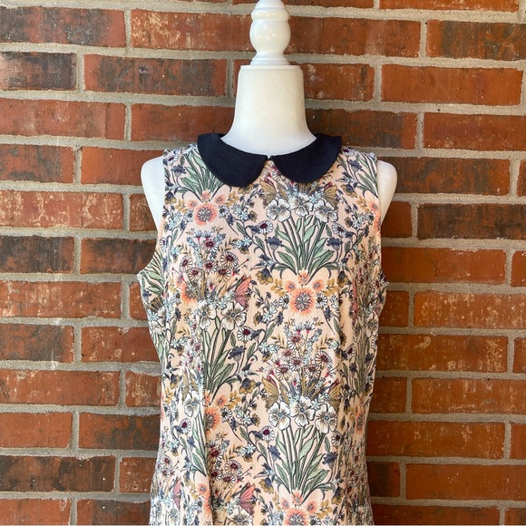 LC Lauren Conrad Sleeveless Peter Pan Collar Floral Dress, Women's Size 12 - Picture 3 of 11